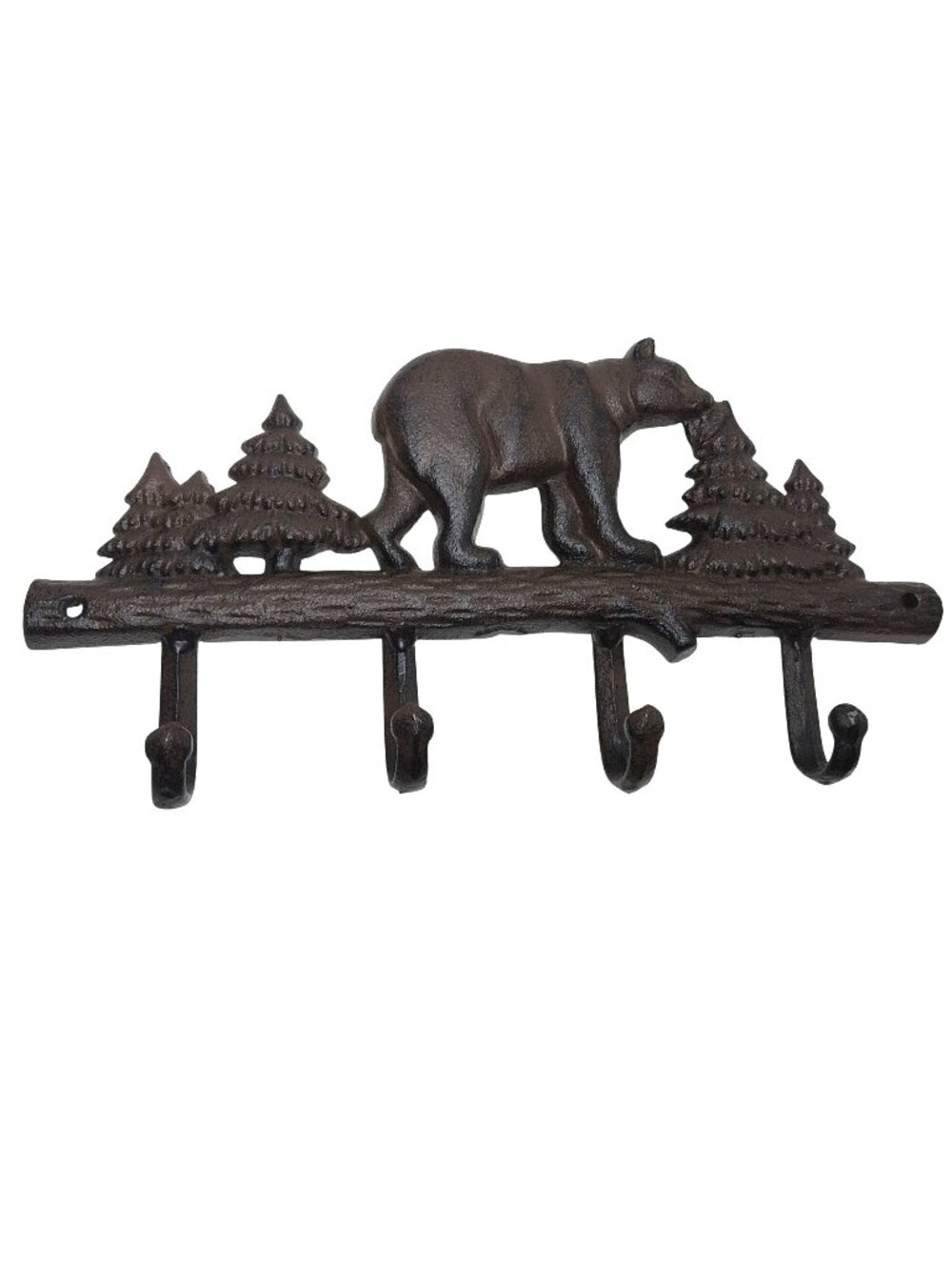 Cast Iron Bear Wall Hook Key Rack Coat Rack Rustic Forest Brown Finish